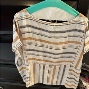 Striped Linen Blend Top